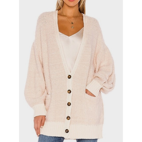 Free People Sweaters - NWT Free People-Long Ivory Cardigan Women's Size L